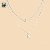 (2-66008) 925 Sterling Silver - Charms Layering Necklace - 16"