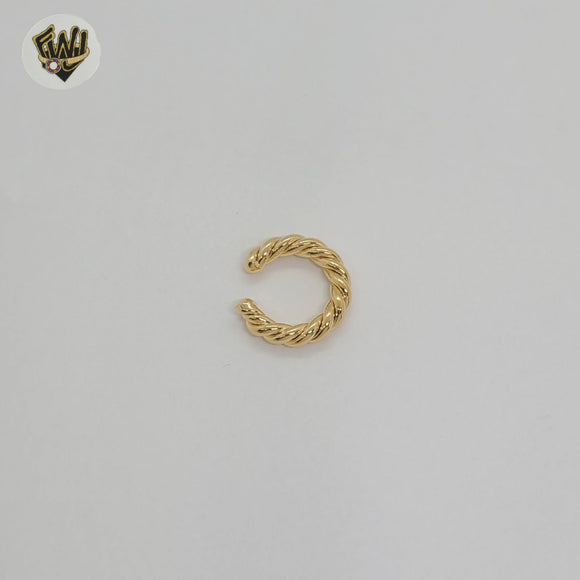 (1-2649-4) Gold Laminate - Twisted Cuff Earrings - BGF