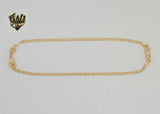 (1-0147) Gold Laminate - 2mm Mariner Link Infinity Anklet - 10" - BGF