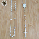 (2-2309) 925 Sterling Silver - Rosary Necklace - 24"