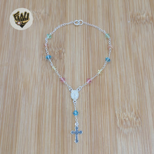 (2-2311) 925 Sterling Silver - Rosary Bracelet - 7"