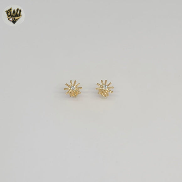 (1-1117-5) Gold Laminate - Zircon Stud Earrings - BGF