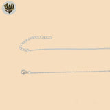 (2-66039) 925 Sterling Silver - 1mm Link Charms Necklace.