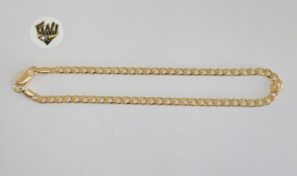 (1-0019-1) Gold Laminate - 3.5mm Cuban Anklet -10