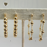 (1-2902) Gold Laminate- Balls Hoops Earrings - BGF - Fantasy World Jewelry