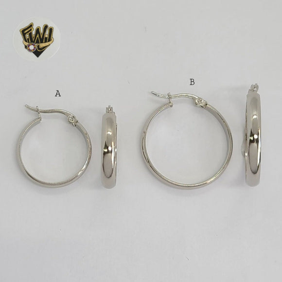 (4-2282) Stainless Steel - Classic Plain Hoops. - Fantasy World Jewelry