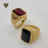 (4-0024-1) Stainless Steel - CZ Men Ring. - Fantasy World Jewelry