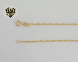 (1-1716) Gold Laminate - 1.7mm Singapore Link Chain - BGF