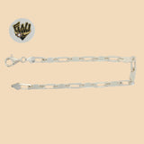 (2-0449) 925 Sterling Silver - 5mm Link Bracelet. - Fantasy World Jewelry