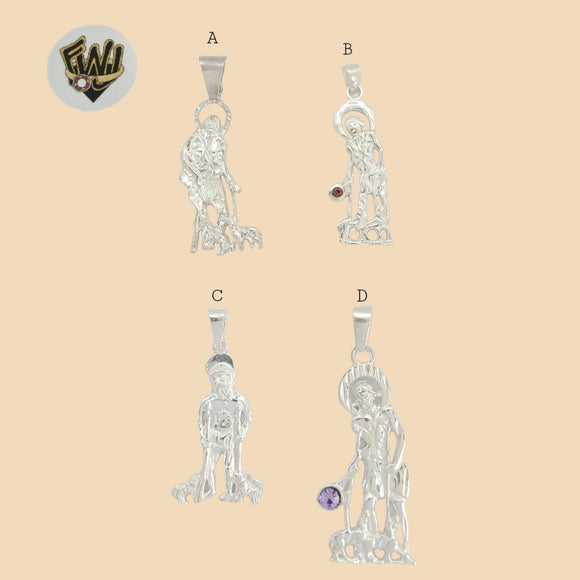 (2-1074) 925 Sterling Silver - Saint Lazaro Pendants. - Fantasy World Jewelry