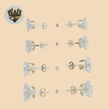 (2-3018) 925 Sterling Silver - Square Zircon Stud Earrings. - Fantasy World Jewelry