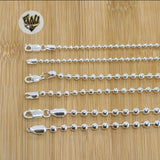 (sv-b-01) 925 Sterling Silver - Ball Chains. - Fantasy World Jewelry