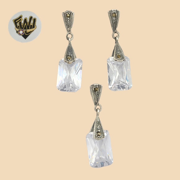 (2-6853) 925 Sterling Silver - Zircon Set. - Fantasy World Jewelry