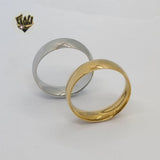 (4-0076) Stainless Steel - Classic Band Ring. - Fantasy World Jewelry