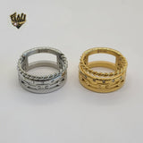 (4-0041) Stainless Steel - CZ Ring. - Fantasy World Jewelry