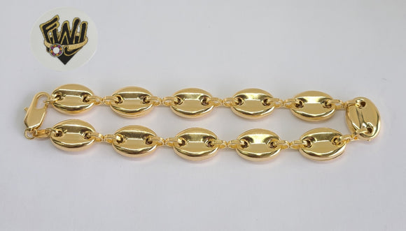 (1-0047) Gold Laminate - 12mm Puff Marine Anklet - 10.5