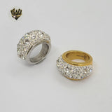 (4-0089) Stainless Steel - CZ Ring. - Fantasy World Jewelry