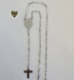 (4-6003) Stainless Steel - 4mm Rosary Necklace - 26". - Fantasy World Jewelry