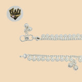 (2-0307) 925 Sterling Silver - 6.5mm Curb Link Flower Bracelet. - Fantasy World Jewelry