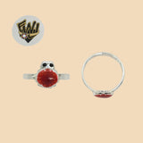 (2-5295-B) 925 Sterling Silver - Ladybug Toe Ring - Fantasy World Jewelry