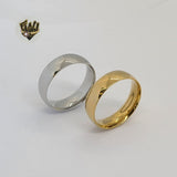 (4-0076) Stainless Steel - Classic Band Ring. - Fantasy World Jewelry