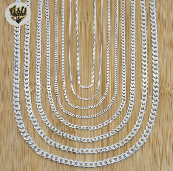 (sv-cl-01) 925 Sterling Silver - Curb Link Chains. - Fantasy World Jewelry
