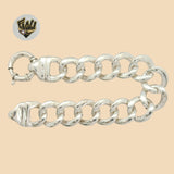 (2-0316) 925 Sterling Silver - 18mm Curb Link Bracelet. - Fantasy World Jewelry