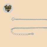 (2-0422) 925 Sterling Silver - 2mm Rolo Link Tree of Life Bracelet.