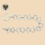 (2-0312) 925 Sterling Silver - 18mm Zircon Bracelet. - Fantasy World Jewelry