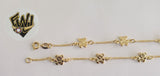 (1-0608) Gold Laminate Bracelet-1.5mm Link Bracelet w/Charms -7.5''-BGO - Fantasy World Jewelry