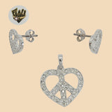 (2-6457) 925 Sterling Silver - Zircon Heart Set. - Fantasy World Jewelry