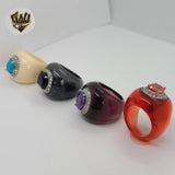 (4-0071) Stainless Steel - CZ Ring. - Fantasy World Jewelry