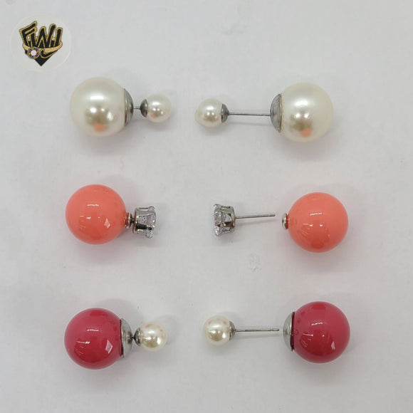 (4-2286) Stainless Steel - Double Earrings. - Fantasy World Jewelry