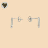 (2-3092) 925 Sterling Silver - Zircon Stud Earrings.