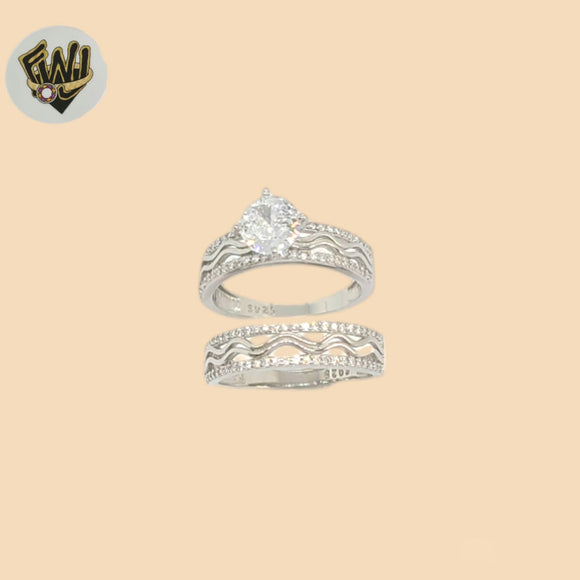 (2-5260) 925 Sterling Silver - Wedding Round Ring.