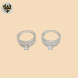 (2-5251-2) 925 Sterling Silver - Wedding Zircon Ring.