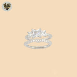 (2-5242-1) 925 Sterling Silver - Wedding Squared Ring.