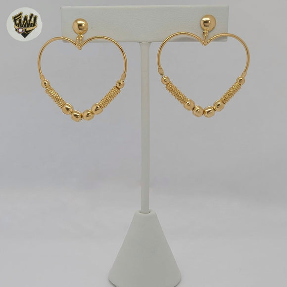 (1-1218-7) Gold Laminate - Heart Stud Earrings - BGF