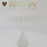 (1-1205-6) Pendientes de botón con circonitas laminadas en oro - BGF