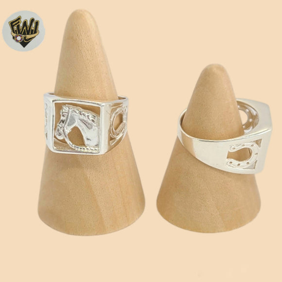 (2-5266) Plata de Ley 925 - Anillo Caballo para Hombre