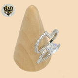 (2-5244-2) 925 Sterling Silver - Wedding Squared Ring.