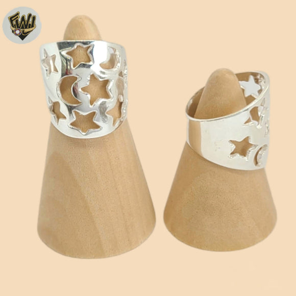 (2-5058-1) 925 Sterling Silver - Moon and Star Band Ring