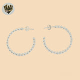 (2-4089) 925 Sterling Silver - Balls Half Hoops.