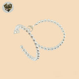 (2-4089) 925 Sterling Silver - Balls Half Hoops.