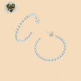 (2-4089) 925 Sterling Silver - Balls Half Hoops.