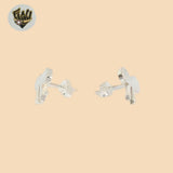 (2-3228-1) 925 Sterling Silver - Bow Stud Earrings.