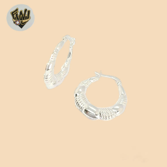 (2-4134) 925 Sterling Silver - Carved Chunky Hoops.