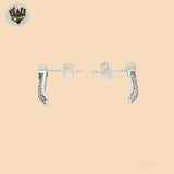 (2-3068) 925 Sterling Silver - Heart Stud Earrings.
