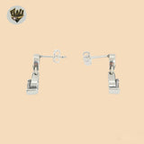 (2-3178) 925 Sterling Silver - Zircon Dangle Earrings.