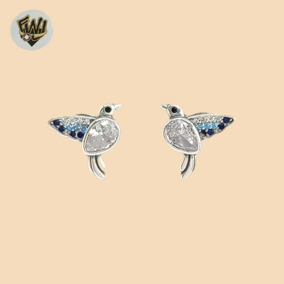 (2-3070) 925 Sterling Silver - Bird Stud Earrings.